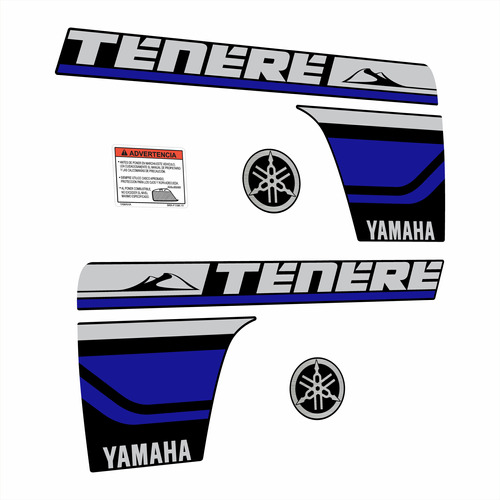 Calcos Yamaha Tenere Xtz 250 Azul Metalizadas Mate C/adv