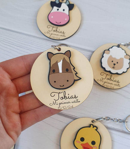 Souvenir Personalizado Iman Llavero Animales Granja X15