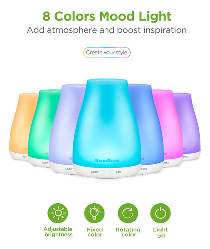 Innogear Difusor De Aceites Esenciales Con Aceites, Difusor