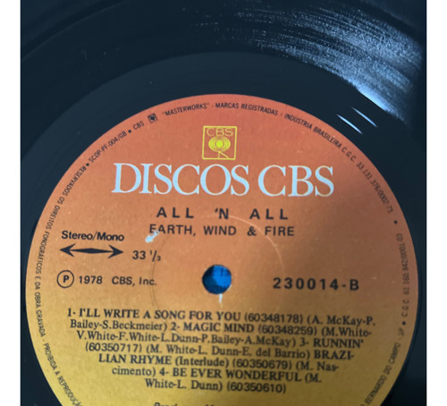 Earth, Wind & Fire - Alln All - 1978 - Lp - Vinil (Usado)