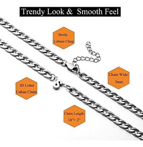 Collares De Cadena Para Hombre Letra Inicial Delicada Y Fres