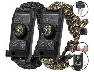 Psk Paracord Pulsera 8--1 Kit Supervivencia Personal Cuchil