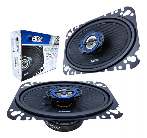 Par De Bocinas 250 Max 2 Vías 4x6 Carbón Audio Cask02546et Color Negro