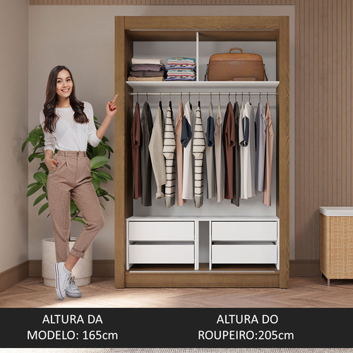 Ropero Closet Madesa Vivare Plus 2 Puertas Mm Color Rustic