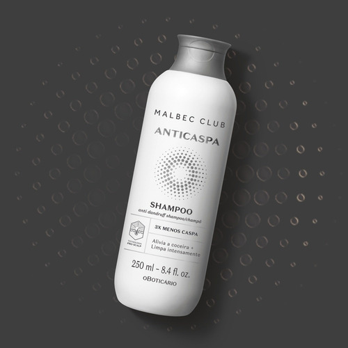 Shampoo Anticaspa Malbec Club Boticário 250ml