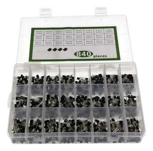 Juego De Transistores De Diodo To-92 De 840 Piezas, 24 Espec