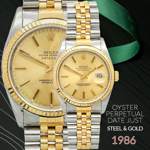 Rolex Oyster Perpetual Date Just  Steel & Gold 1986 Mov 3035