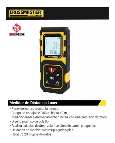 Medidor De Distancia Laser 40 Metros Profesional Crossmaster