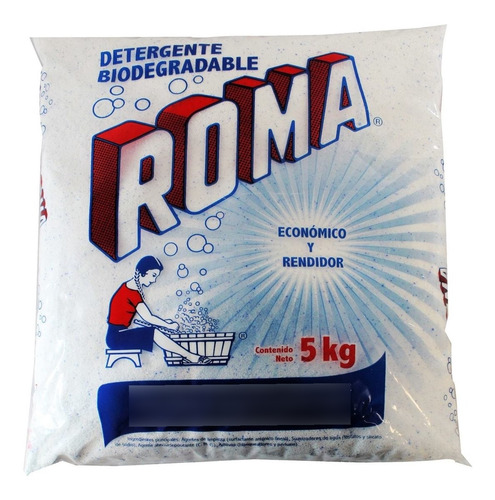 Detergente Biodegradable En Polvo 5kg Roma Multiusos 5 Kilos