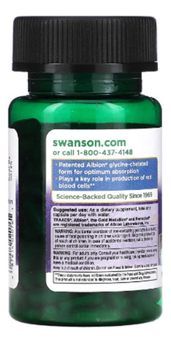Swanson Albion Ferrochel Hierro 18 Mg 180 Caps Sabor Sin Sabor