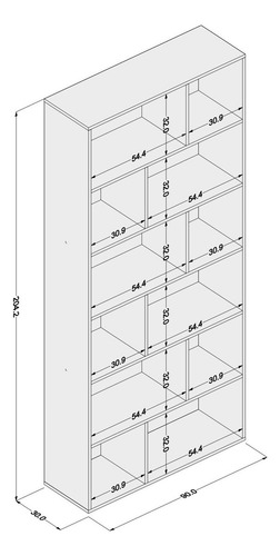 Estante Livreiro Xangai Com 12 Nichos - Branco