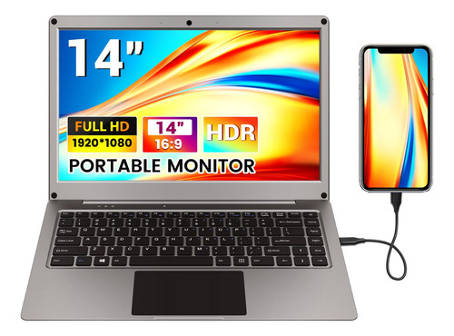 Monitor Portátil Crowview Note 14 Fhd 1080p Batería