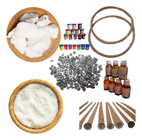 Cera Soja Endurecedor Pabilo Colorante Esencia Pabilo Madera