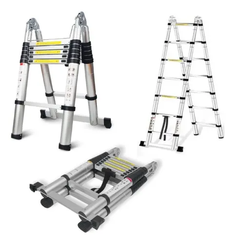 comprar Escada Dupla Telescópica Alumínio 16 Degraus 2,4u002F5m Starfer