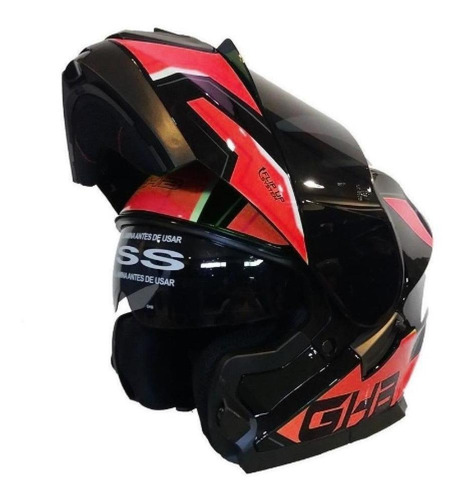 Casco Abatible Ghb 160 Stark Mica Tint. Rojo