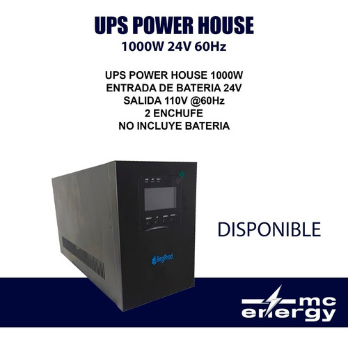 Imagen 1 de 1 de Ups Power House Begprod 1000w 24v 60hz