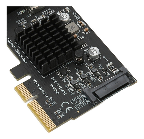 Placa De Expansão Usb3.2 Gen2x2 20gbps Asm3242 Chip Pci E 4x