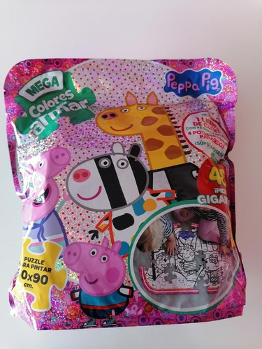 Peppa Pig - Puzzle - 48 Piezas - Libro Para Pintar - Sticker