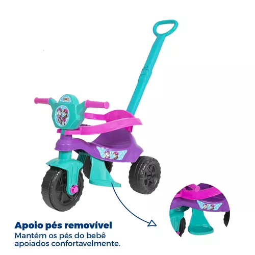 Triciclo Infantil Baby City Menina com Empurrador