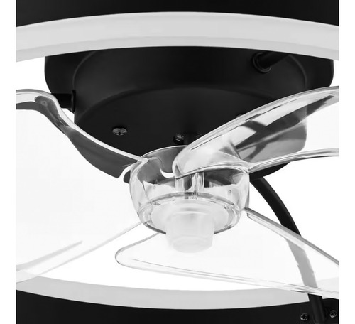Ventilador Ventilador De Techo Lutema Lt-45071-010 Turbo Con 3 Palas De Acrilonitrilo Butadieno Estireno Abs Color Transparente Estructura Color Negro, 20 De Diámetro 60 127v