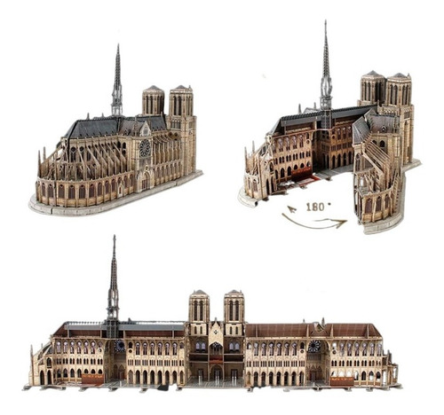Imagen 2 de 7 de Puzzle 3d | Edición De Lujo | Catedral De Notre Dame | Diy