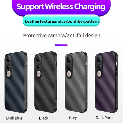 Case For Vivo V50 Lite Fibra De Carbono Magnética
