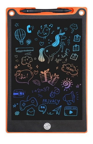 Lousa Magica Infantil Digital 12' Lcd Tablet Desenho Premium Cor Laranja