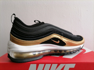 tenis nike air max negro con dorado