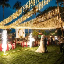 Comprar Pisca-pisca de natal Enfeites Natalino Natal PISCA PISCA DE NATAL cascata 1200 led 30m de comprimento 127u002F220V branco quente com fio branco