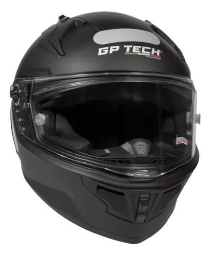 Capacete Gp Tech Pilot Mono Fosco Preto Preto Monocolor 60