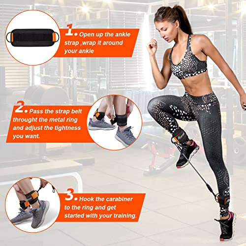 Ankle Resistance Bands With Cuffs, Ankle Bands For Work...