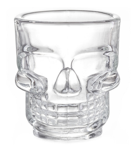 Imagen 6 de 6 de Juego Licorera Y 4 Vasitos Tequileros Vidrio Calavera Oferta