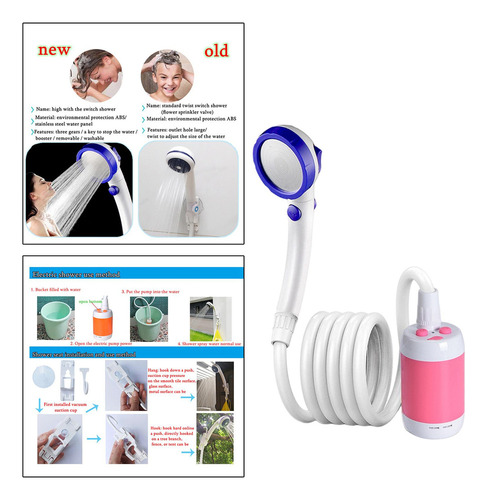 Agua Para Acampar Recargable De Mano De Cabezal De Rosa