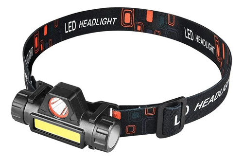 Linterna Cintillo Led Cob Minero Recargable / Tecnocenter Linterna Negro Luz Blanco