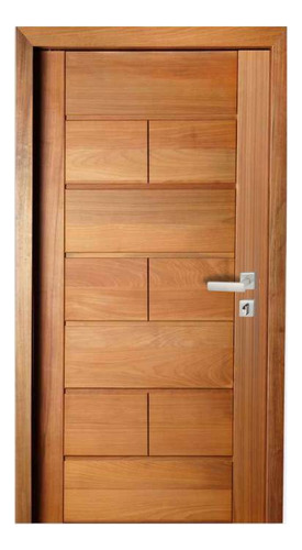 Porta Completa França 80x210cm Em Madeira Maciça Tauari