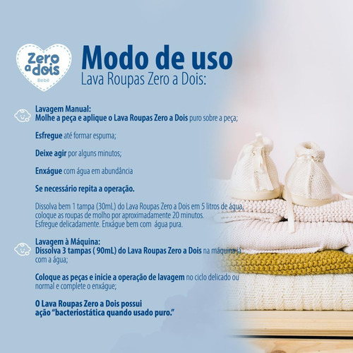 Lava Roupas Baby Zero a Dois 500ml