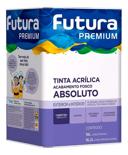 Tinta Latex Acrílica Fosco Premium Absoluto Futura 18l Cores