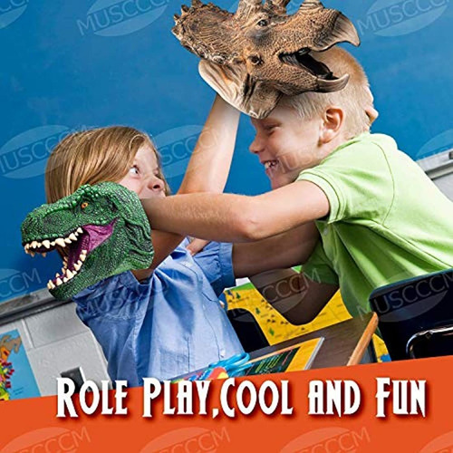 Imagen 3 de 7 de Dinosaurio Mano Puppet Cabeza, No Tóxico De Goma