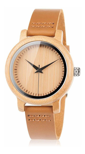 Bobo Bird Mujeres Bamboo Reloj De Madera Con Correa De Cuero