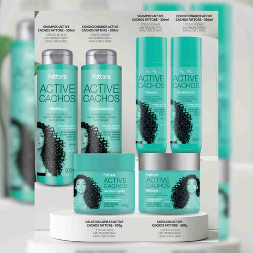 Kit Shampoo E Máscara Active Cachos Fattore Hidratação