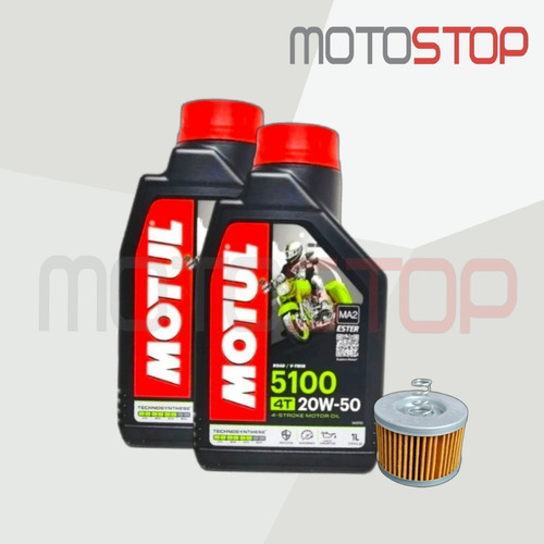 Aceite Motul 20w50 Semi Sintético 2l + Filtro Yamaha Fzn 150