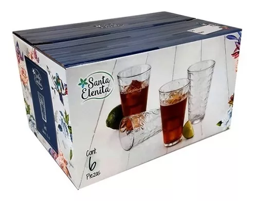 Juego de Vasos de Vidrio Santa Elenita