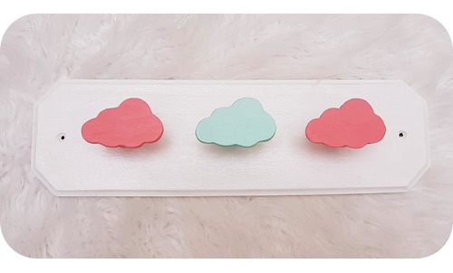 Perchero De Pared Nubes Infantil Madera Niños Regalo