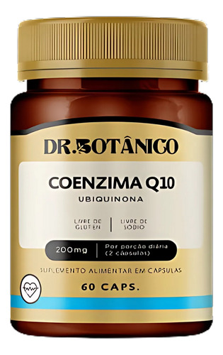 Coenzima Q10 Ubiquinona 200mg 60 Capsulas Dr Botanico