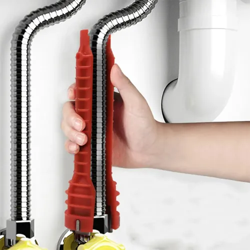 Llave Inglesa 5 En 1 Versátil Para Sanitaria, Fregadero Rojo