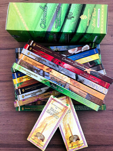 Kit 10 Caixas Incenso Vareta Indiano Legítimo Fragrâncias Sortidas