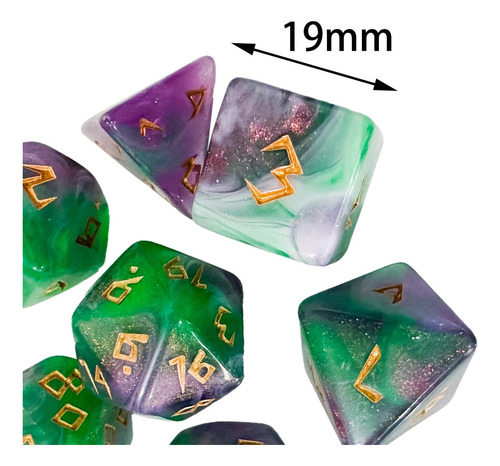 4 Paquete De 2-4 7 Uds Dados Poliédricos D4 D6 D8 4 Piezas