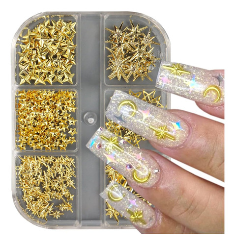 6 Grades Estrela Amuletos De Unhas Para Arte De Unhas 3d Met
