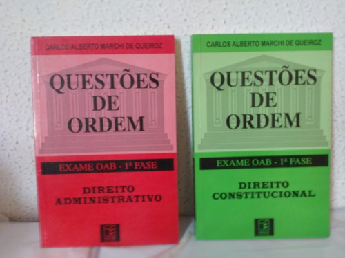 Livro Questões De Ordem 2 Volumes - Exame Oab 1ª Fase (Usado)