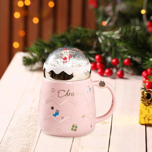401-500ml Taza De Café De Cerámica Santa Claus Taza Rosado